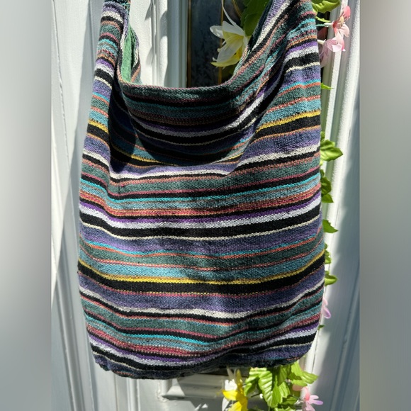 Elephant Bag Crossbody Pink Green Purple Fabric - Picture 3 of 7